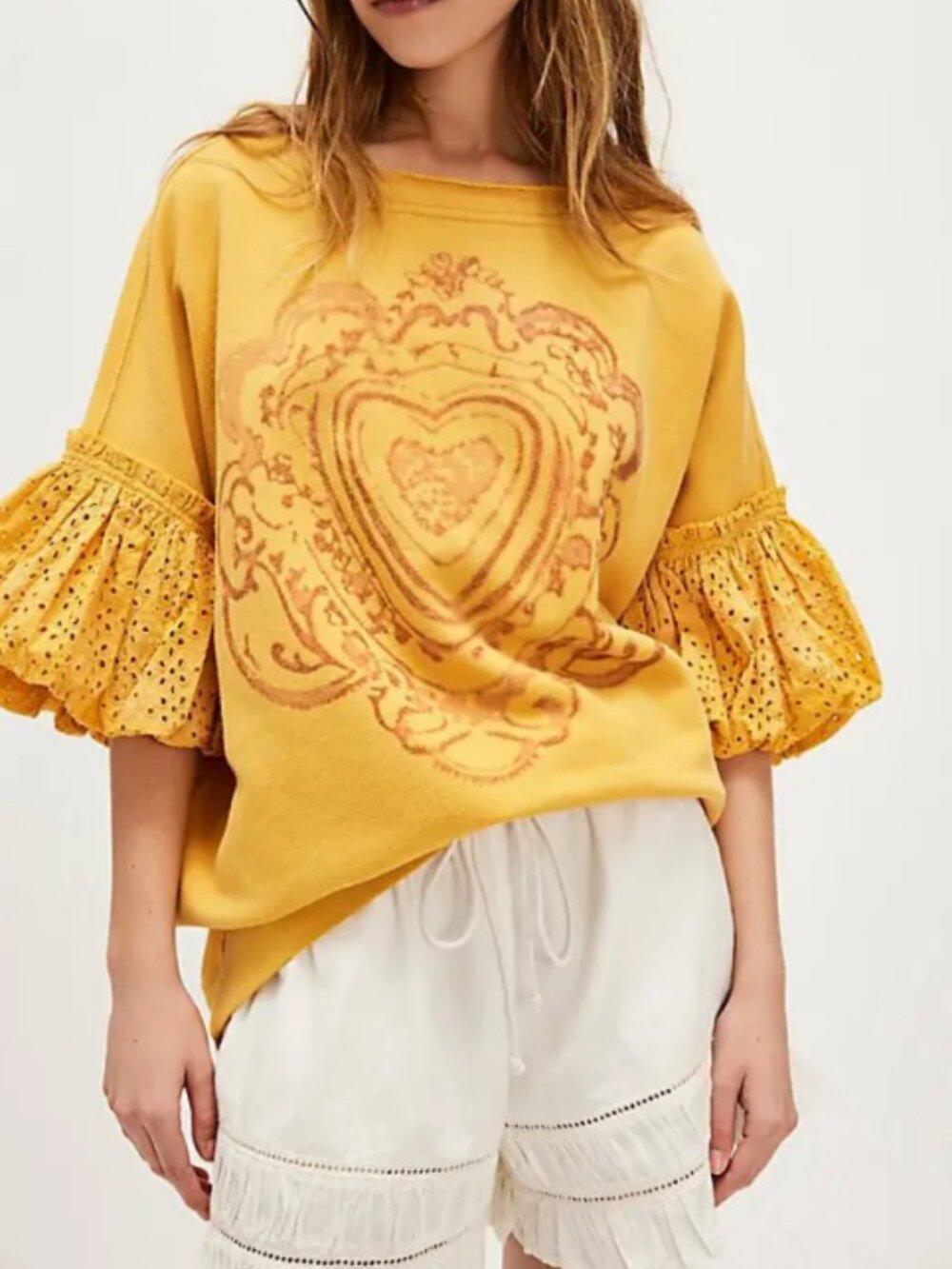 122. NWOT The Free People Doily Sweatshirt, size XL